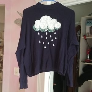 ONLY WORN ONCE!! Navy blue rain cloud sweater